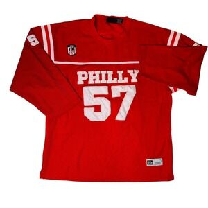 Philadelphia Phillies Philly 57 Football Jersey Red Mens 3XL‎ Vtg Knit Style